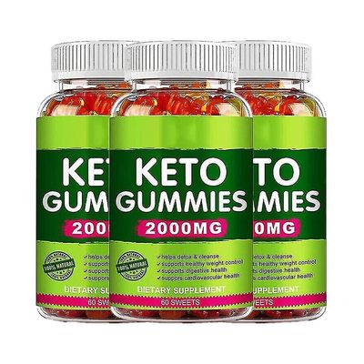 60ct Keto Gummies Ketone Ght Loss Fatburner Kosttillskott för män och kvinnor (3-pack)