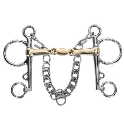 Ruostumattomasta teräksestä valmistettu Pelham Horse Bit -lisävaruste Nivelletty piimessinkiliittimen lisävaruste