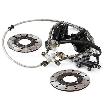 Jalkajarru Takana hydraulinen kaksoislevyjarrusatulajärjestelmä öljykupilla 150cc 200cc 250cc ATV UTV Buggy Quad Dirt Bike osat Tummanharmaa