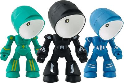 Tianzun 3kpl mini led mecha yövalo söpö pieni sankarihahmo lamppu taitettavat robotit pieni pöytävalaisin lahja syntymäpäivälahjaksi Musta vihreä s...
