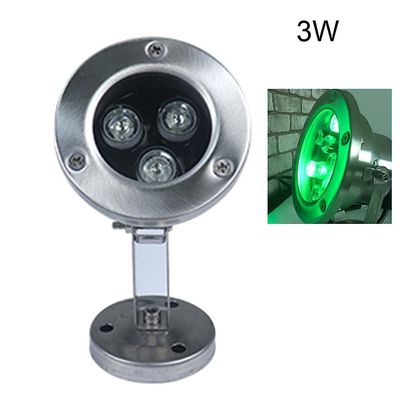 3W / 6W / 9W / 12W 12V ~ 24V ruostumattomasta teräksestä valmistettu LED-suihkulähde valon väri vaihtaa vedenpitävä vedenalainen lamppu ulkouima-al...