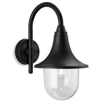 Firstlight Lighting Astra 1 Light Lantern - Wall Light Black Resin IP44, E27