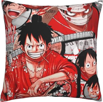 Luffy Multipurpose Pillowvar Soft Throw Pillow Cases Putetrekk for kjøring, lesing, TV, sove, arbeid, oppvarming, livvakt