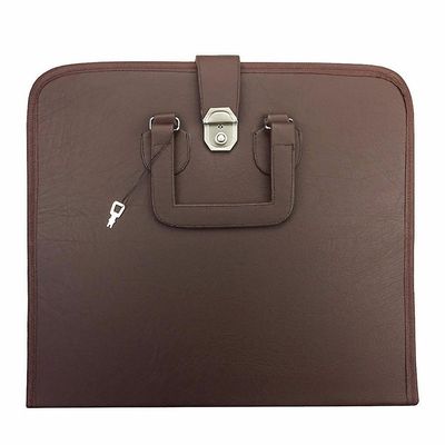 Bricks Masons Masonic regalier provinsielle fuld kjole firkantet kompas forklæde sag [flere farver] Brown 18.5" x 16.5" x 2"