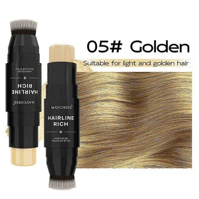 Hair Root Cover Up Stick, kaksipäinen väliaikainen hiusvärikynä, hiusrajan puuteripikko, hiusrajan muotoilu, pitkäkestoinen peitto ohenevat hiukset...