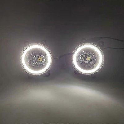 2 toimintoa tuotteelle Mitsubishi Outlander 2006-2018 Auto LED DRL päiväajovalo auto enkeli silmät sumuvalo sumuvalo Valkoinen enkelin silmä