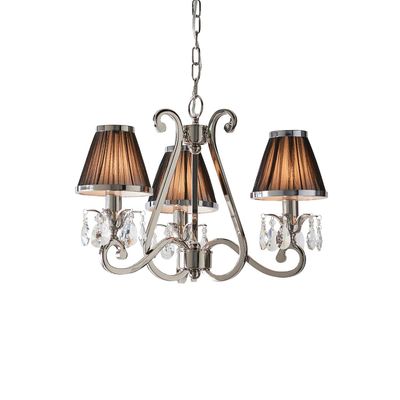 Interiors 1900 Lighting Oksana 3 Lys Multi Arm Loft Vedhæng Lysekrone poleret Nikkel, E14
