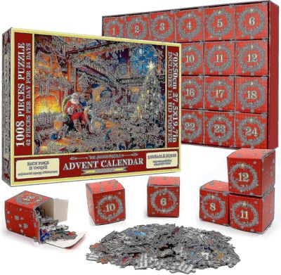 Palapelin joulukalenteri 2023, 1008 palaa Palapeli 24 päivän joululähtölaskenta Joulukalenterit, Joululahjaidea lapsille Aikuinen Gd E