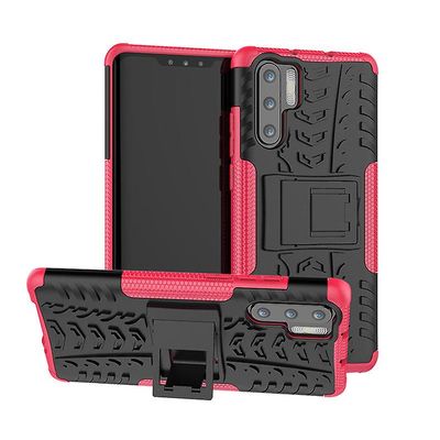 Stødsikker rustningskasse til Huawei huawei p smart 2021 med kickstand all inclusive cover steg rød rpc1688