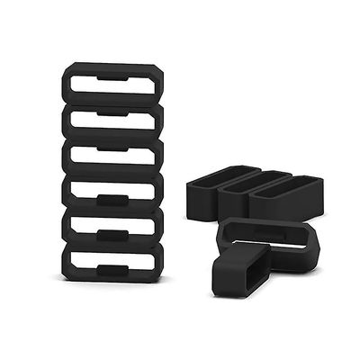 10 stk silikon erstatning sikre ringer Watch Strap Festemidler Band Keepers stropp løkker kompatibel med Garmin Watch Svart 20mm