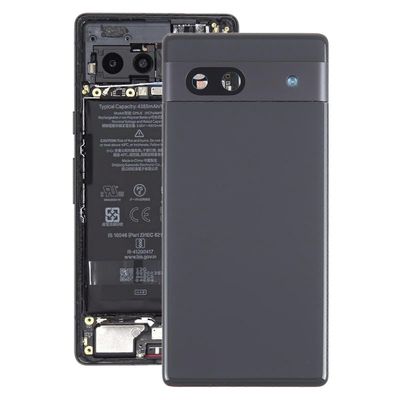 Google Pixel 7A:n alkuperäinen akun takakansi kameran linssinsuojuksella Musta