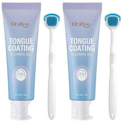 Kielenpuhdistusgeeli pahanhajuiselle hengitykselle ja herkille hampaille - luonnollista, pitkäkestoista raikkautta päivittäiseen käyttöön 2pcs