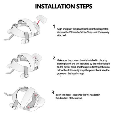 Päähihna 3/Quest 3S 6000mAh Akku Irrotettava lataus Monipuolinen painonpudotus VR AC Valkoinen
