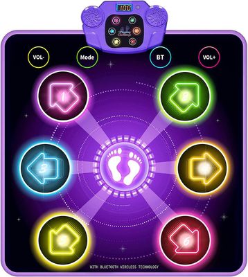 Maromalife Dansematte for barn i alderen 4-8-12, Lys opp Dance Pad julebursdagsgaver til 5 år gamle jenteleker 6-7 år, Bluetooth Musikk Dancing Mat...