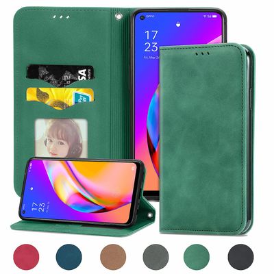 Gangxun Sag For Oppo A94 5g Magnetisk Lukning Læder Tegnebog Cover Housse Etui Shockproof - Grøn