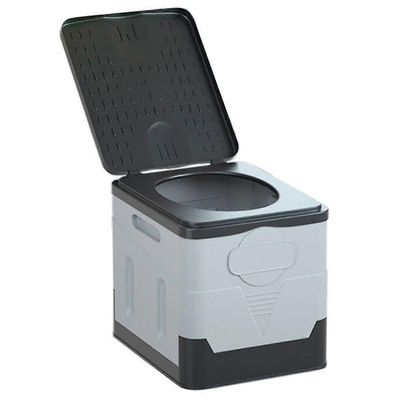 Kannettava taitettava wc retkeilyyn, matkalle, taitettava auto hätä-wc, uudelleenkäytettävä wc, siirrettävä wc, musta-harmaa