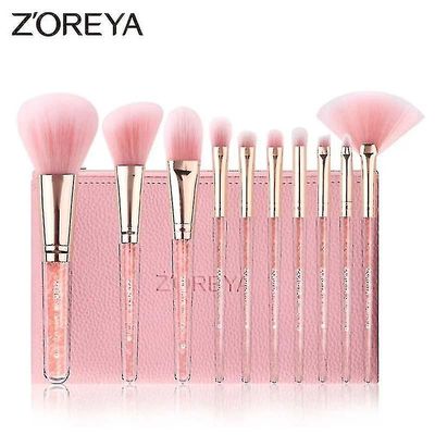 10stk Pink Crystal Foundation Makeup Brush Concealer Blusher Kosmetiske værktøjer|eye Shadow Applikator