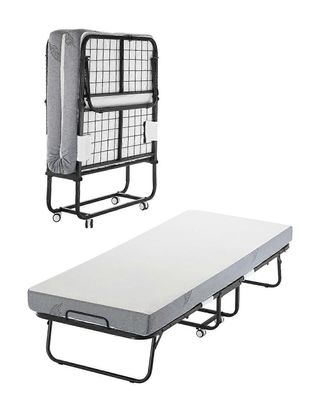 Succebuy Rollaway-vuode, 31 tuumaa x 75 taitettavassa sängyssä, 5 tuuman patja, kahden hengen kokoontaitettava sänky tukevalla metallirungolla ja m...