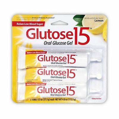 Perrigo glukostillskott glutos 15 3 per förpackning gel citronsmak, antal 3 (förpackning med 1)
