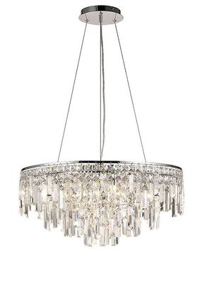 Inspired Lighting Maddison Loft Vedhæng Runde 8 Lys G9 poleret Krom, Crystal