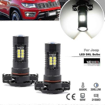 2x LED-päiväajovalot Jeep Compassille 2017 2018 2019 2020 2021 Canbus Psx24w Psx24 2504 DLR