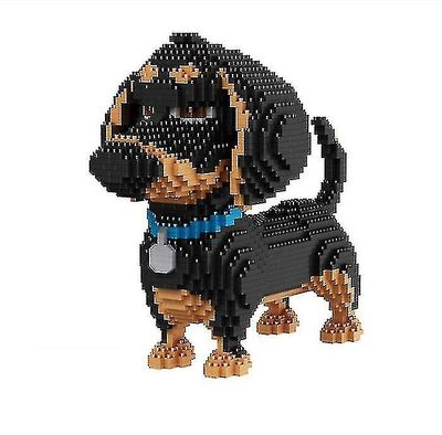 Shirtking Tegneserie Hund Mini Gravhund Model Block Building Brick Legetøj