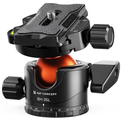 K&F CONCEPT BH-35L Ballhead Tripod Mount Adapter 35mm Large Ball Head Adapter med Quick Release Pla