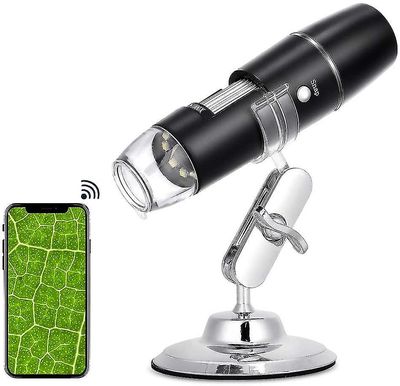 Digitalt mikroskop 50x till 1000x, Usb Wifi Mikroskop Trådlös Digital Mini Handhållen Endoskop inspektionskamera med 8 justerbara led-lampor, compatib