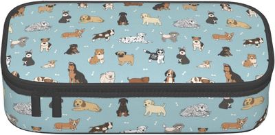 Kerota Vintage Dog erityinen penaali tytöille pojille, suuren kapasiteetin penaali Suuri kynäpussi, opiskelijat paperitavarat kynälaukku lyijykynäp...