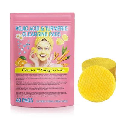 40-160kpl kurkuma Kojic Acid kuorivat puhdistustyynyt hellävarainen kasvojen puhdistustyökalu Kasvojenhoitotarvikkeet 1*40Pcs