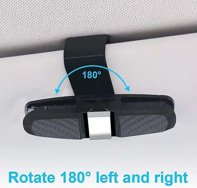 2 Pack solbriller briller Mount For Car, dobbelt-ended Clip -180 Roterende Bil Briller Holder Sølv