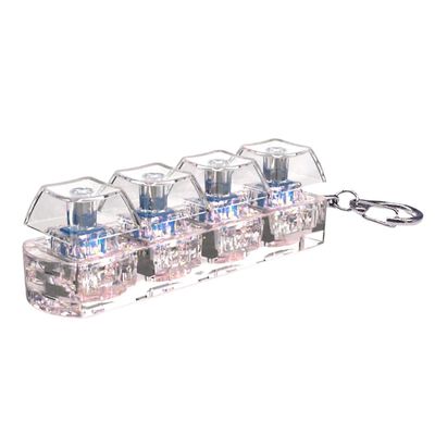 1 kpl 4-näppäimen LED-valonäppäimistö napsauttaa lelunäppäinsuojuksen testaajaa stressin lievittämiseen ja aistileikkiin läpinäkyvä ABS Valkoinen l...