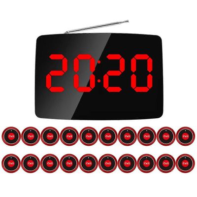 Langaton ravintolan hakujärjestelmä 20 soittopainike LED-näytöllä baariravintolan asiakkaalle As Shown