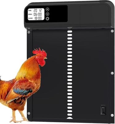 Ny svart automatisk Chicken Coop Doorautomatic Chicken Coop dør med timer og manuell, chicken coop døren i