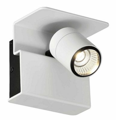 Inspired Lighting Fusion Overflade Monteret Spotlight , Wall Light 1 x 7W LED 3000K, 500lm, Matt White, Sort