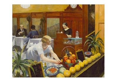 Spiffing Prints Edward Hopper - Tabeller for damer: Forlokkende amerikansk realismetrykk - Kunsttrykk Small