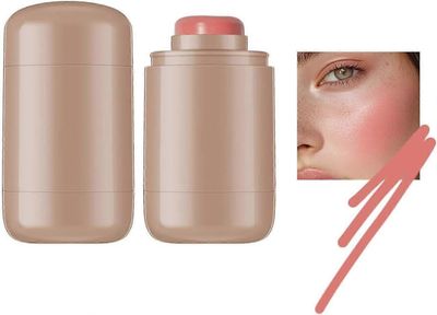 unbrand Pocket Blush Stick, monikäyttöinen pitkäkestoinen sileä poskipunapuikko, 3-in-1 rakennettava luonnollinen mattaposkipunapuikko poskille, si...