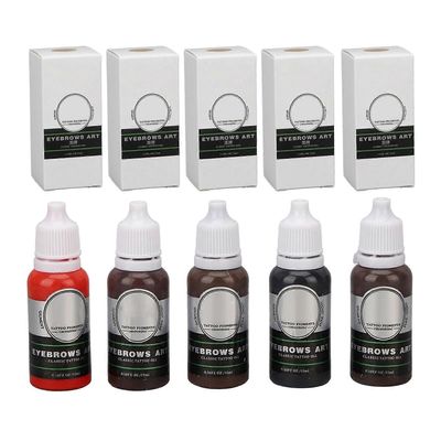 5 väriä Microblading-harjoitusmuste Ammattimainen kulmakarvojen rajauskynä Huulten tatuointiharjoituspigmentti aloittelijoille