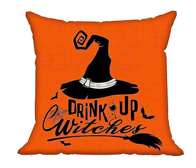 Handuo Halloween Linned Uhyggelig Græskar Witch Castle Trick eller Behandle pudebetræk style2