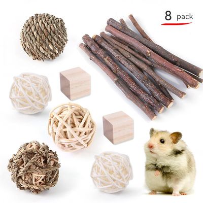 Boeyaa Hamstere Kanin Rotte Legetøj Hamster Legetøj Sæt Kæledyr Kanin Marsvin Papegøje Leg Molar 8 Pcs