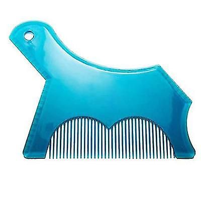 Coosilo Skæg Shaping Styling Tool Skabelon Shaper Stencil Symmetri Trimning Skæg Comb blå