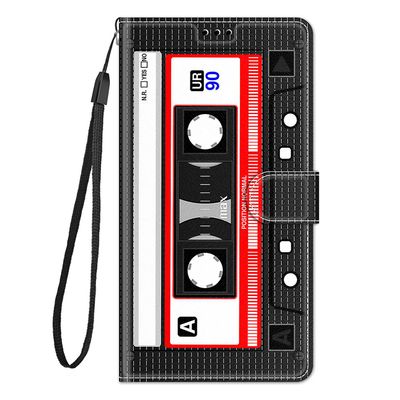 Foxdock Cover til Xiaomi Redmi 9c case mønster kassette pu læderkortholder magnetisk