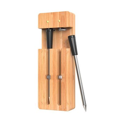 Smart kjøtttermometer Bluetooth kjøtttermometer for grilling og røyking Vanntett kjøttovn Foo Svart trefarge