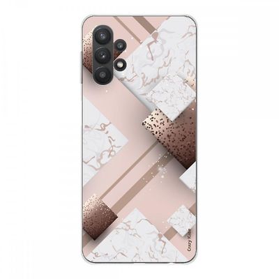 Crazy Kase Cover Til Samsung Galaxy A32 5g Soft Silicone 1 Mm, Pink Marmor og Chokolade