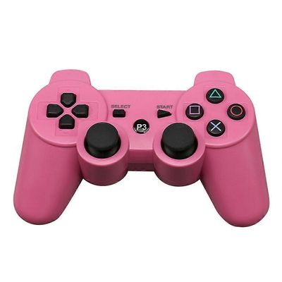 Langaton ohjain PS3: lle, langaton ohjain Double Shock -peliohjain 6-akselinen Bluetooth-peliohjaimen joystick Vaaleanpunainen