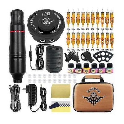 Kit De Machine Tatouer Rotative Professionnelle Stylo Tatouer Mitrailleuses Maquillage Permanent Avec Encres De Couleur Alimentation Cartouche Aigui