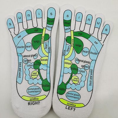 Ceyue Akupressur Fodmassage Skridsikker Fitness Sports Sokker Termisk akupressur Sokker med Massage Stick hvid