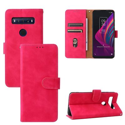 Etui til Tcl 10 Se Cover Premium Læder med Kortholder Flip Folio Magnetisk Etui Coque - Sort Pink
