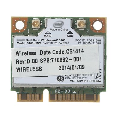 Dual Band Wireless-AC 3160 3160HMW AN Half Mini PCI-e Wifi WLAN -kortti HP SPS:lle