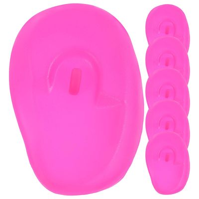 6 stk silikon frisør øreklokker hårfarging øre dekker hårfarge ørebeskyttere Rosa 7.5X5cm